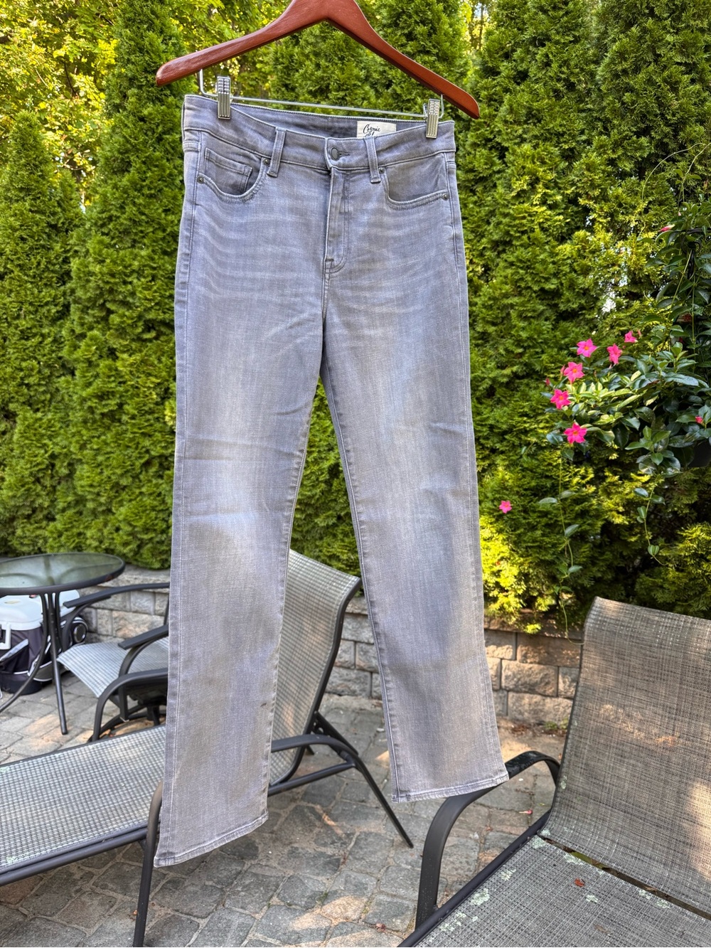 Cosmic Blue Love Cute Ellie Straight Leg Jeans - Light Gray Wash
